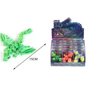 Dragon Rosa Volador con Ojos 15CM ESTRUCTURA 3D