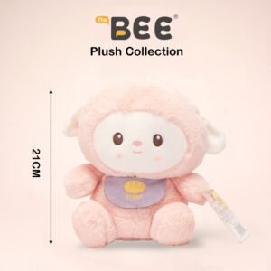 PELUCHE BEE MUÑECA DE BOLSILLO CON CARA-OVEJA ROSA 21cm