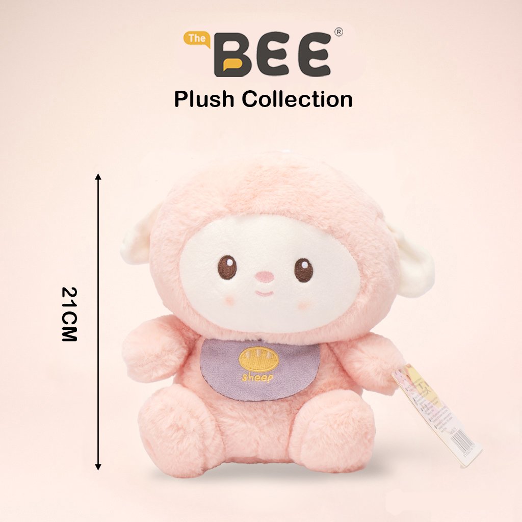 PELUCHE BEE MUÑECA DE BOLSILLO CON CARA-OVEJA ROSA 21cm