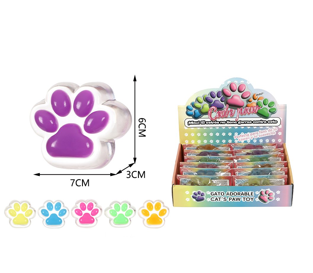PATA DE GATO ANTI-ESTRES TRANSPARENTE 6 COLORES