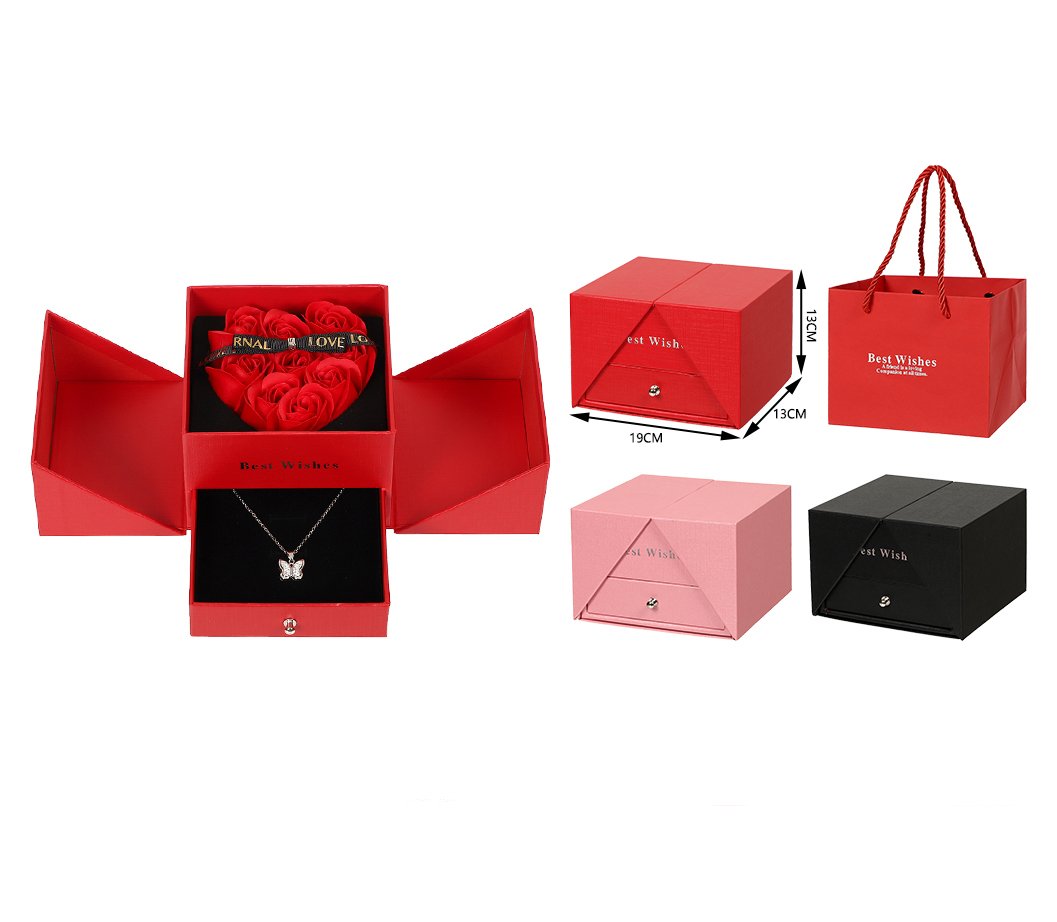 Caja joyero con rosa