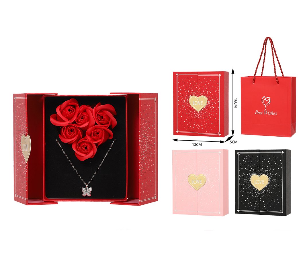 Caja joyero con rosa