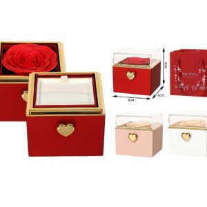 Caja de joyeria con rosa eterna–Premium