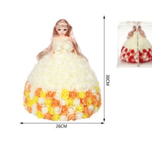 Muñeca con rosas 30 cm naranja degradado