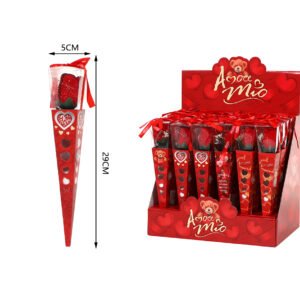 Rosa con luz en caja PVC en caja expositora