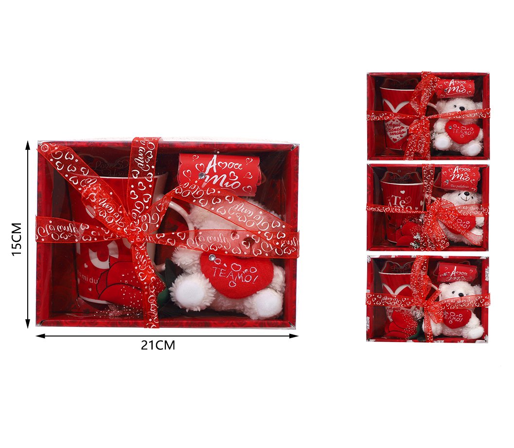 Oso de peluche con taza – set de regalo