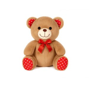 Oso de peluche con lazo, color marron claro, 20 cm