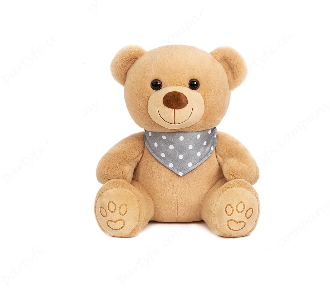 Oso con bufanda, color marron claro, 30 cm