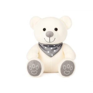 Oso con bufanda, color crema, 30 cm
