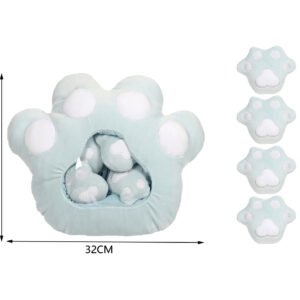 Cojin pata de gato azul-32×32cm