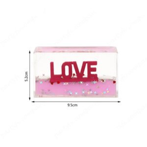 Bloque liquido LOVE rojo pastel – 9.5×5.2×3.4 cm
