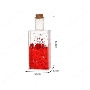 Bloque liquido con 5 corazones rojos – 17.1×6.5×4.3 cm