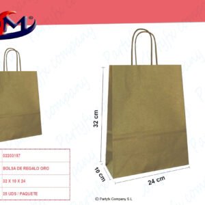BOLSA REGALO S ORO32x10x24
