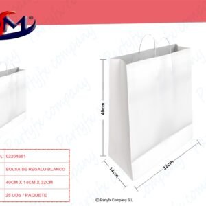 BOLSA PAPEL BLANCO "L" 40x14x32