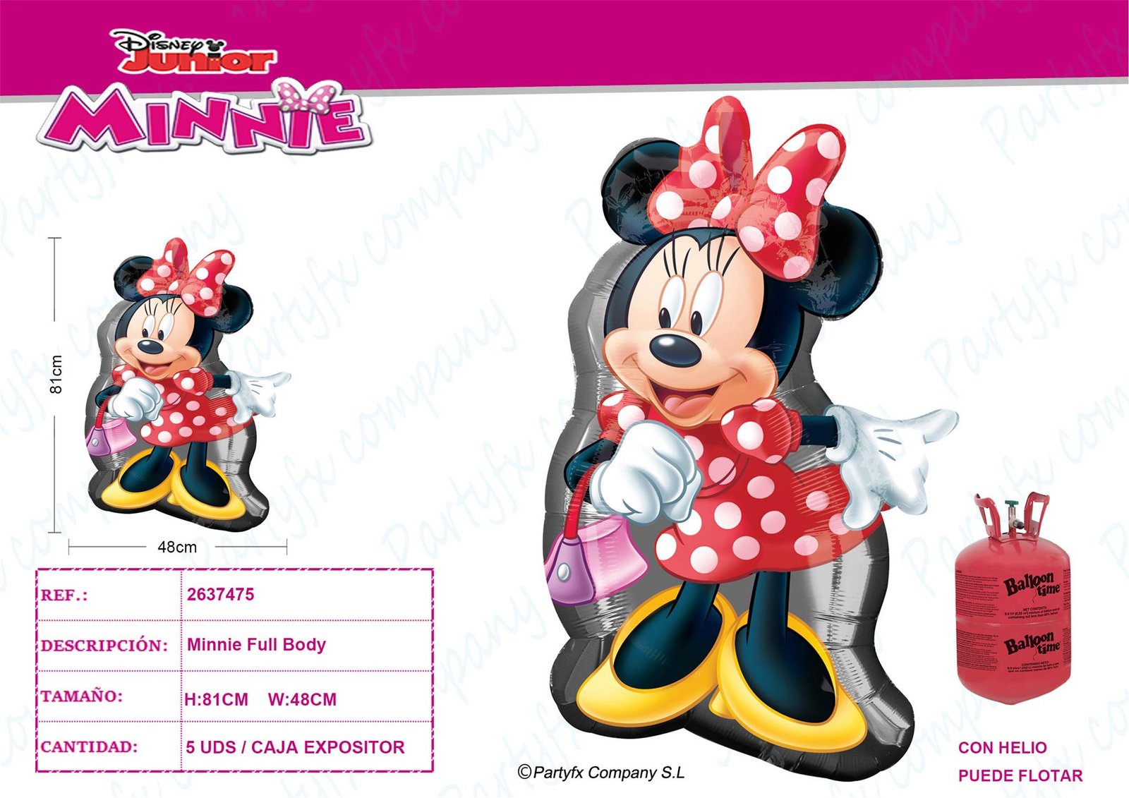 MINNIE FULL BODY GLOBO FOIL 48CM X 81CM
