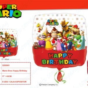 Mario Bros Happy Birthday GLOBO FOILSquare   43 cm