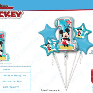 Paquete "Mickey 1st Birthday" 5 Globo foil