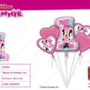 Paquete "Minnie 1st Birthday" 5 Globo foil