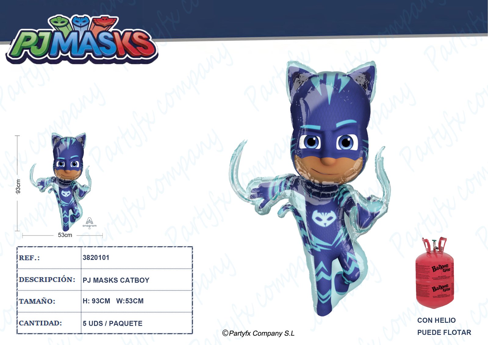 SuperShape PJ Masks Catboy Globo foil 53cm x 93cm