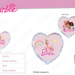Standard Barbie Heart Globo foil redondo   45 cm