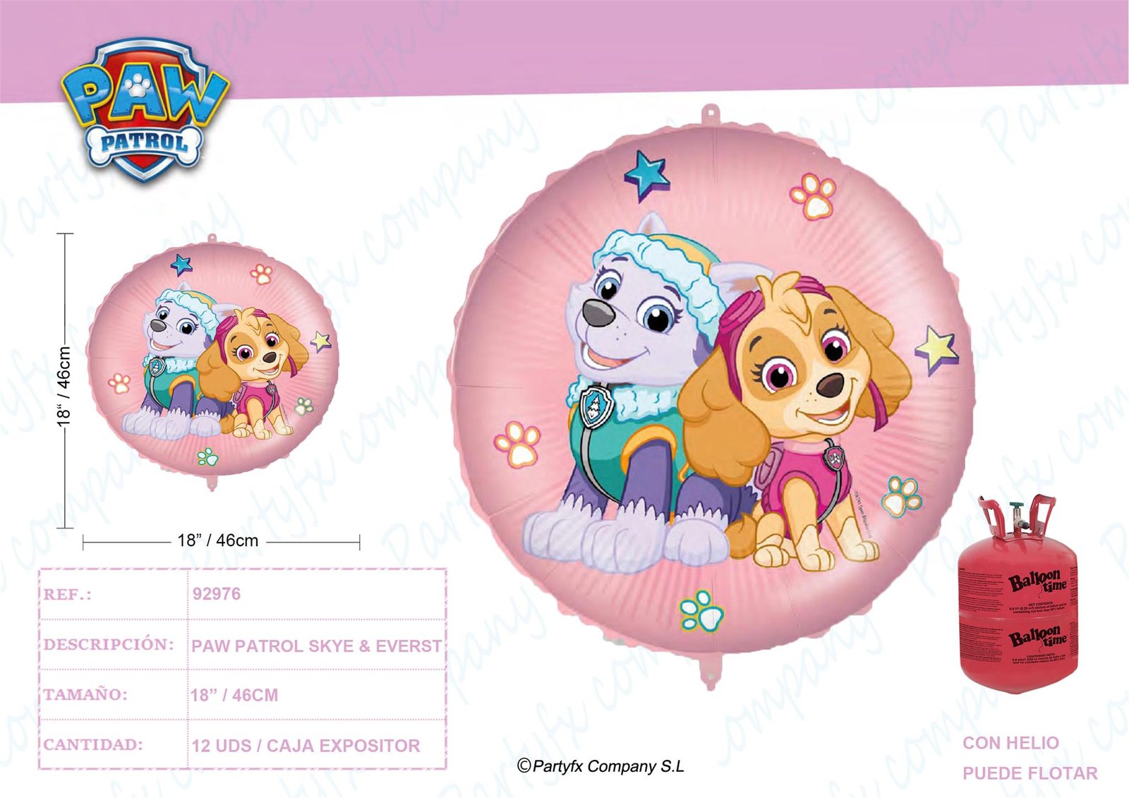 GLOBO FOIL DE PAW PATROL SKYE&EVERST