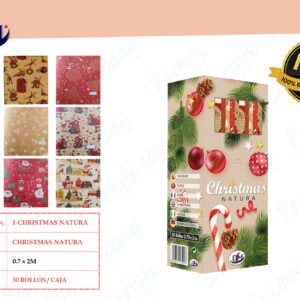 ROLLO PAPEL CHRISTMAS NATURA   2x0,70M