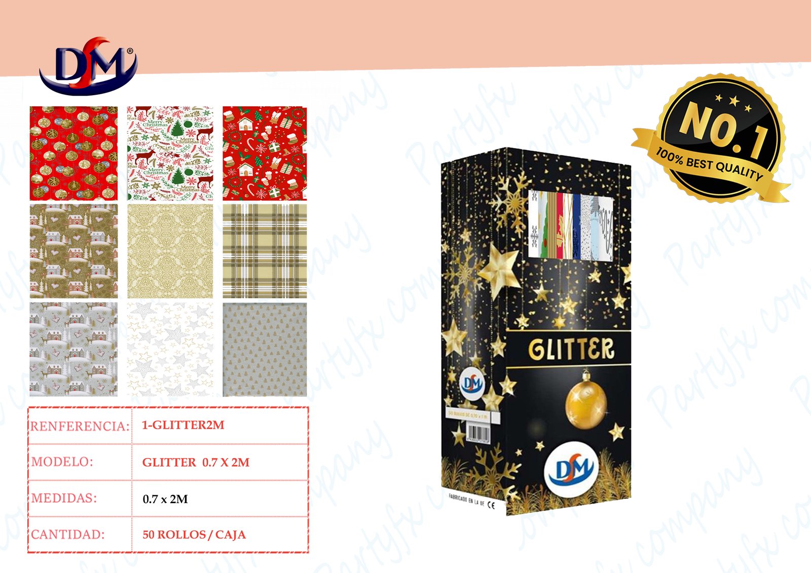 ROLLOS PAPEL GLITTER 2M X 0.70CM