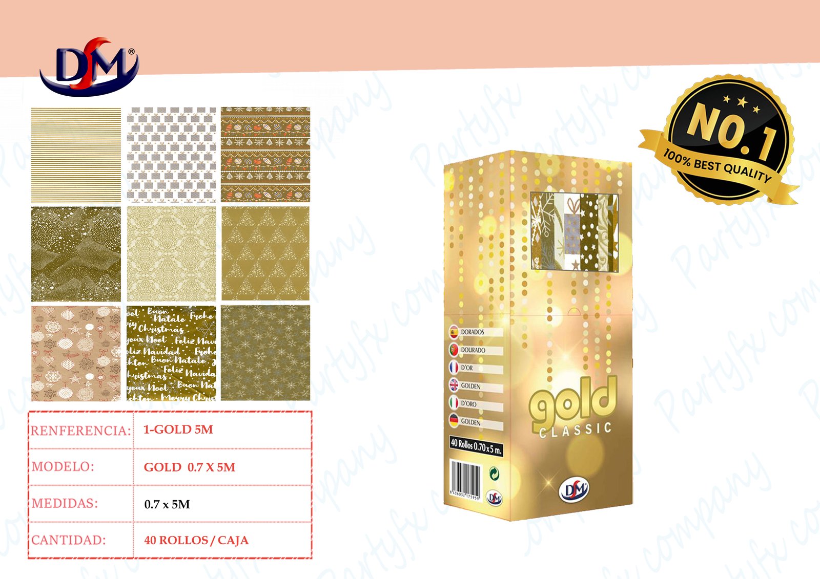 ROLLO PAPEL GOLD 5x0.7M