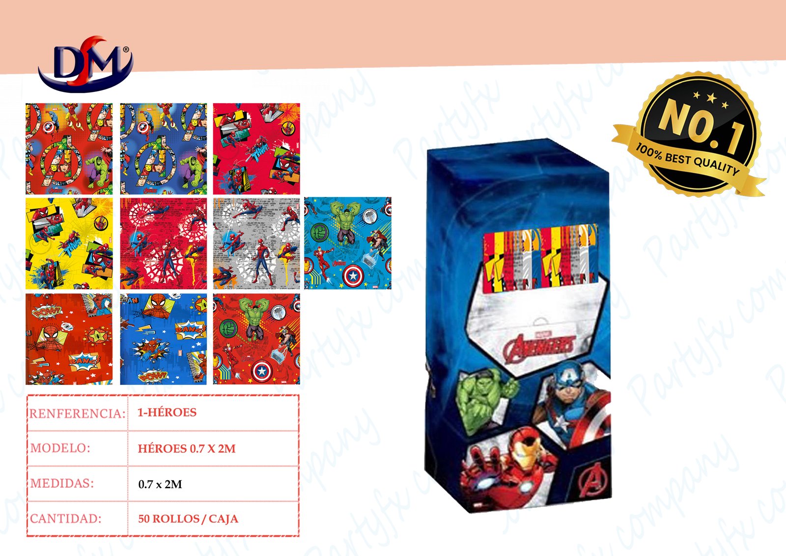 ROLLOS PAPEL HEROES 2M X 70CM