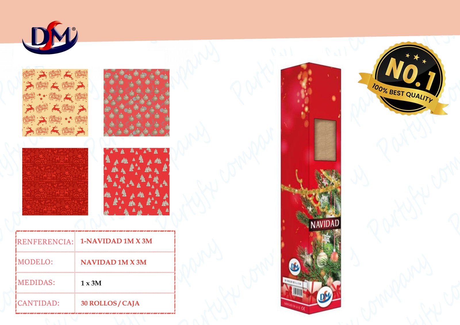 ROLLOS PAPEL NAVIDAD 3M X 1M