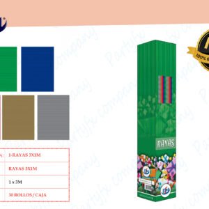 ROLLOS PAPEL RAYAS  3M X 1M