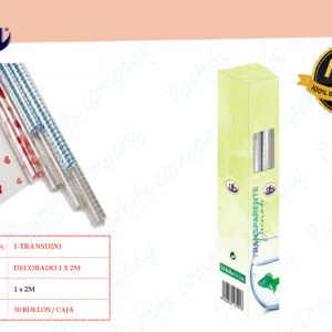 ROLLOS  TRANSPARENTE DECORADO 2M X 1M