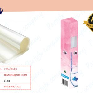 ROLLOS  TRANSPARENTE LISO 2M X 1M