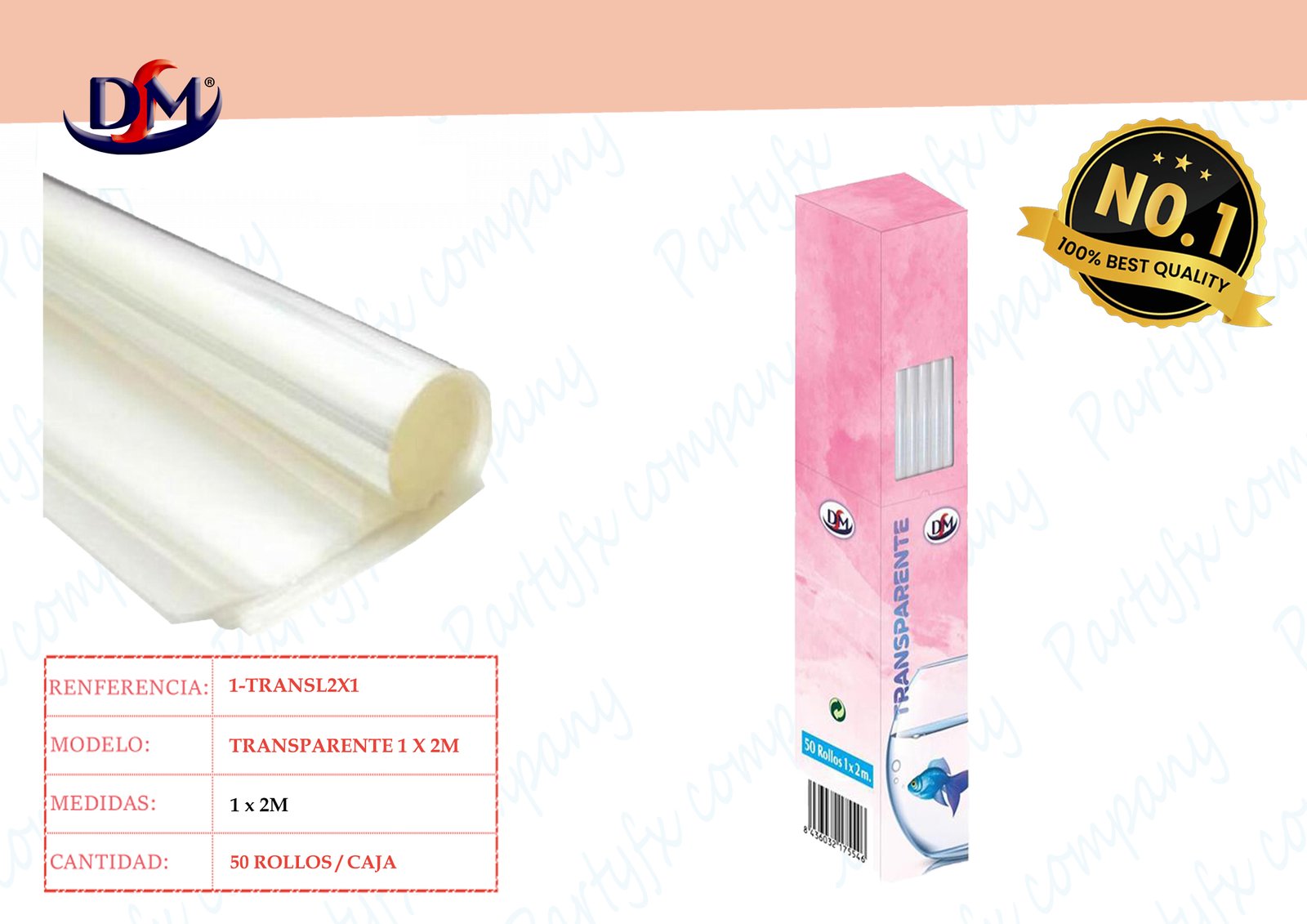 ROLLOS TRANSPARENTE LISO 2M X 1M