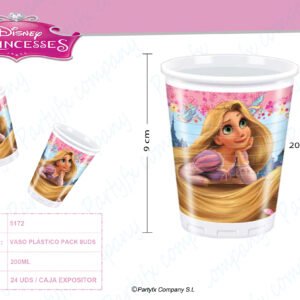 VASOS DE PLASTICO 200ML RAPUNZEL PK-8UDS
