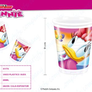 VASOS DE PLASTICO 200ML DAISY 8UDS