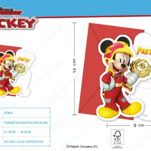 TARJETA DE INVITACION MICKEY ROADSTERS  PK-6UDS
