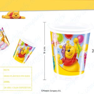 VASO DE PLASTICO 200ML WENNIE FUN  6UDS