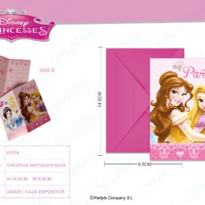 TARJETA DE INVITACION DE PRINCESS 6UDS