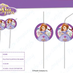 PAJITAS DE PLASTICO SOFIA TEH FIRST PK-6UDS