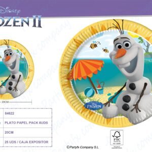 PLATOS DE PAPEL 20CM OLAF SUMMER  PK-8UDS