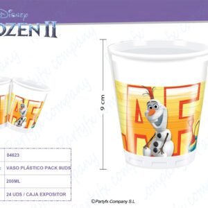 VASOS DE PLASTICO 200ML OLAF SUMMER  PK-8UDS