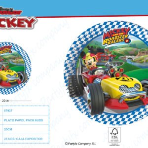 PLATOS DE PAPEL 20CM MICKEY ROADSTER RACES  PK-8UDS