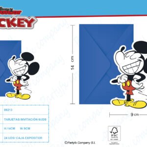 TARJETA DE INVITACION DE MICKEY SUPER COOL  PK-6UDS