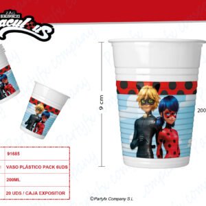 VASOS DE PLASTICO 200ML LADY BUG    PK-8UDS