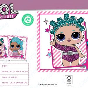 ?SERVILLETAS COMPOSTABLE 3CAPAS LOL SQUAD GOALS?  PK -20UDS