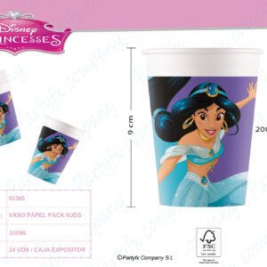 VASOS DE PAPEL 200L PRINCESS DAY DREAMING PK-6UDS