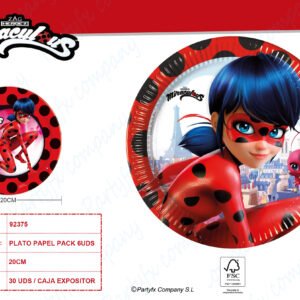 PLATOS DE PAPEL 20CM DE LADY BUG PK-6UDS
