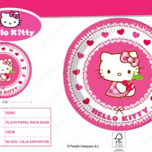 PLATOS DE PAPEL 23CM HELLO KITTY   PK -6UDS