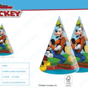 SOMBRERO PAPEL DE MICKEY ROCK THE HOUSE  6UDS